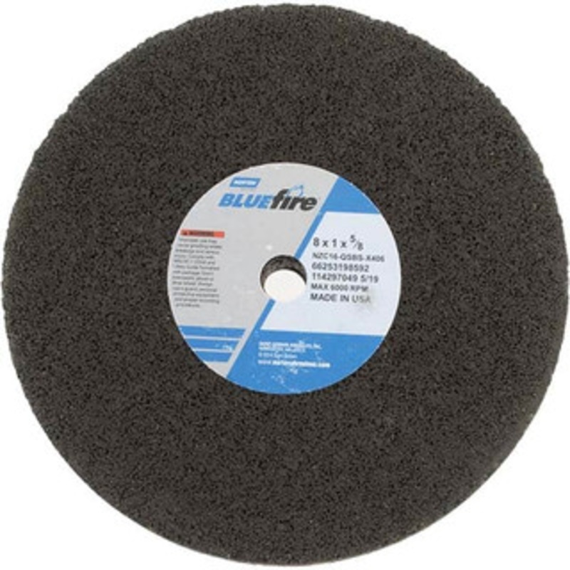 Norton 8 Diam x 5/8 Hole x 1 Thick, Q Hardness, 16 Grit Surface Grinding Wheel Zirconia Alumina/Silicon Carbide Blend, Type 1, Very Coarse Grade, 6,000 Max RPM, No Recess 66253198592 – 98392772