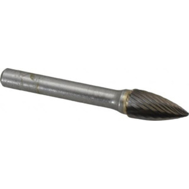 SGSPRO 3/8 Cut Diam, 1/4 Shank Diam, Carbide Single Cut Tree Burr Point End, 2-1/2 OAL, 3/4 LOC 13900 – 05290630