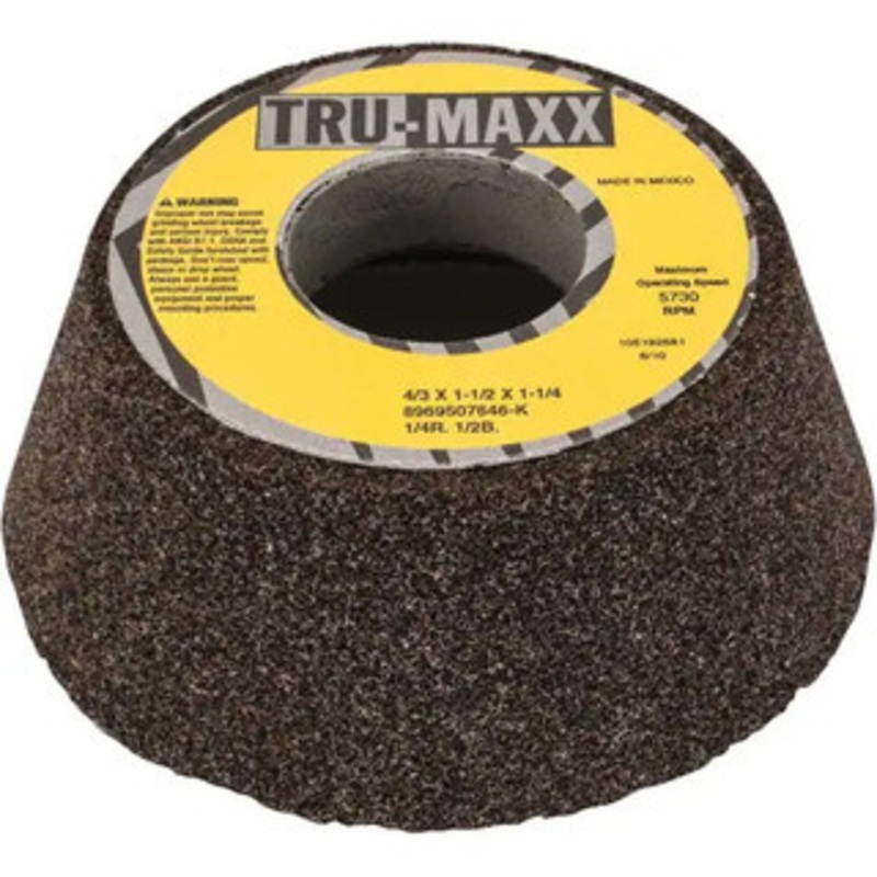 Tru-Maxx 4 Diam, 1-1/4 Hole Size, 1-1/2 Overall Thickness, 46 Grit, Type 11 Tool & Cutter Grinding Wheel Coarse Grade, Aluminum Oxide, K Hardness, 5,730 RPM 66253269573 – 89695076