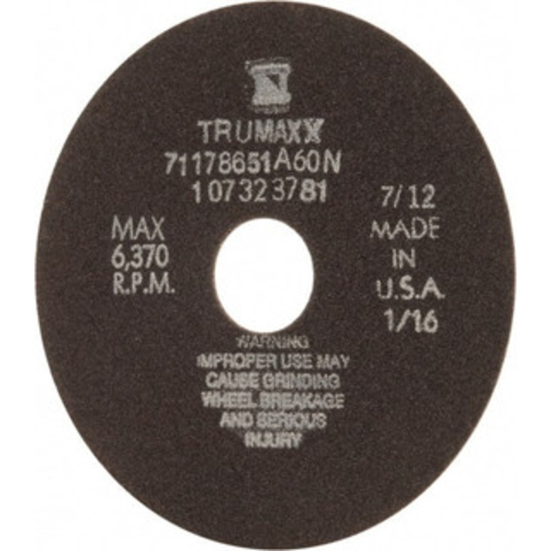 Tru-Maxx 6 x 1/16, 1-1/4 Hole 60 Grit Aluminum Oxide Cutoff Wheel Medium Grade, 6,048 Max RPM, Use with Stationary Tools 910715 – 71178651