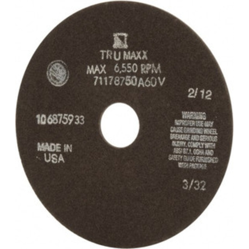 Tru-Maxx 7 x 3/32, 1-1/4 Hole 60 Grit Aluminum Oxide Cutoff Wheel Medium Grade, 5,184 Max RPM, Use with Stationary Tools 910728 – 71178750