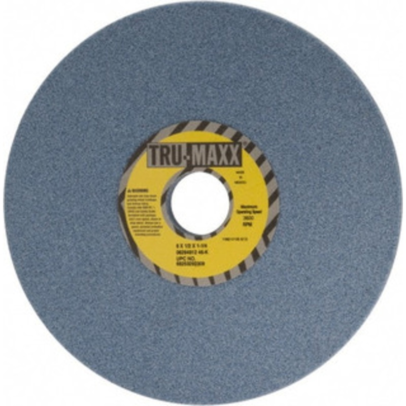 Tru-Maxx 8 Diam x 1-1/4 Hole x 1/2 Thick, K Hardness, 46 Grit Surface Grinding Wheel Ceramic, Type 1, Coarse Grade, 3,600 Max RPM, Vitrified Bond, No Recess 66253292309 – 06294912