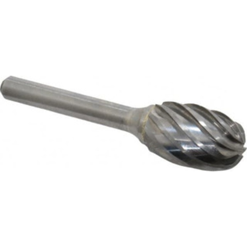 Atrax 5/8 Cut Diam, 1/4 Shank Diam, Fluted Oval Burr Radius End, 2-3/4 OAL, 1 LOC SE-6FM-ATX – 85289346
