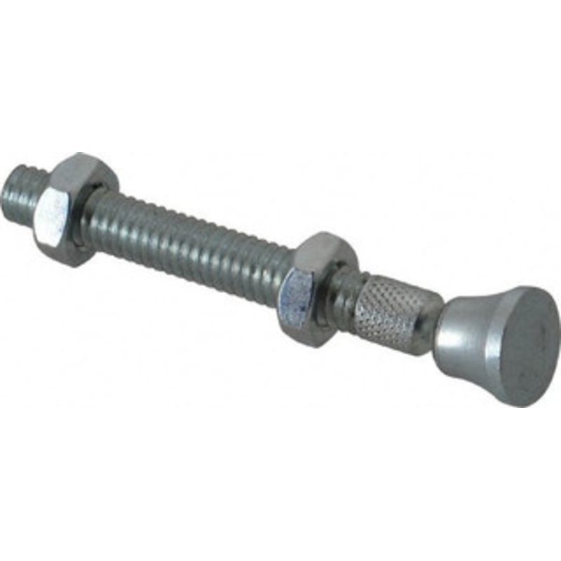 Destaco 5/16-18 Carbon Steel Swivel Foot Tip Clamp Spindle Assembly 49.28mm Thread Length, 69.85mm OAL, Flat Tip Cap, 0.56 Tip Surface Diam, Use with Toggle Clamps 507206 – 06993224