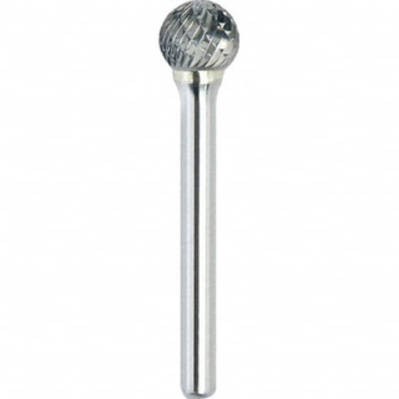 Made in USA 1/4 Cut Diam, 1/8 Shank Diam, Carbide Double Cut Ball Burr 1-3/4 OAL, 7/32 LOC SD-51DC – 51978633