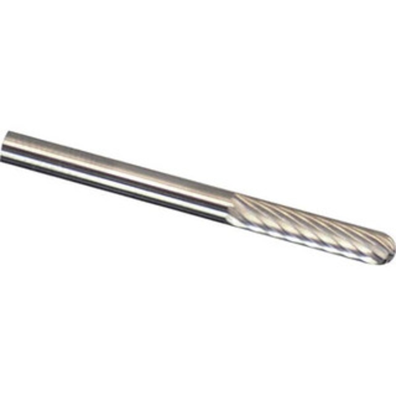 Made in USA 1/8 Cut Diam, 1/8 Shank Diam, Carbide Double Cut Cylinder Burr with Radius 1-1/2 OAL, 9/16 LOC SC-42DC – 51997807