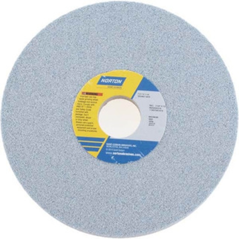 Norton 7 Diam x 1-1/4 Hole x 1 Thick, I Hardness, 46 Grit Surface Grinding Wheel Ceramic, Type 5, Coarse Grade, 3,600 Max RPM, Vitrified Bond, One-Side Recess 66252942318 – 94474434