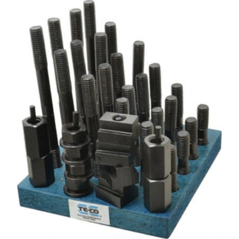 TE-CO 38 Piece, 5/8-11 Stud, 13/16 T Slot, T Nut & Stud Kit 1-1/4 T-Slot Nut Width, 3, 4, 5, 6, 7, 8 Stud Lengths 20610 – 06943088