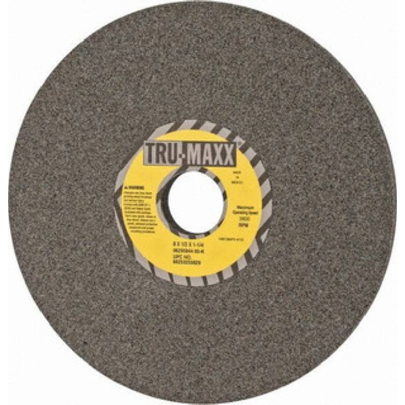 Tru-Maxx 8 Diam x 1-1/4 Hole x 1/2 Thick, K Hardness, 60 Grit Surface Grinding Wheel Aluminum Oxide, Type 1, Medium Grade, 3,600 Max RPM, Vitrified Bond, No Recess 66253255829 – 06295844
