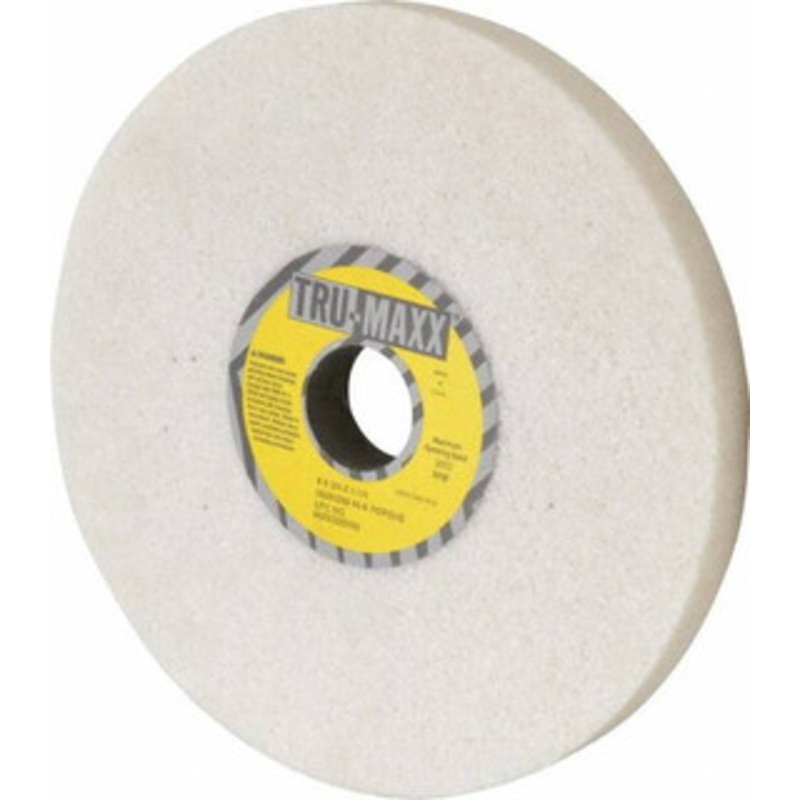 Tru-Maxx 8 Diam x 1-1/4 Hole x 3/4 Thick, K Hardness, 46 Grit Surface Grinding Wheel Aluminum Oxide, Type 1, Coarse Grade, 3,600 Max RPM, Vitrified Bond, No Recess 66253292492 – 06294268