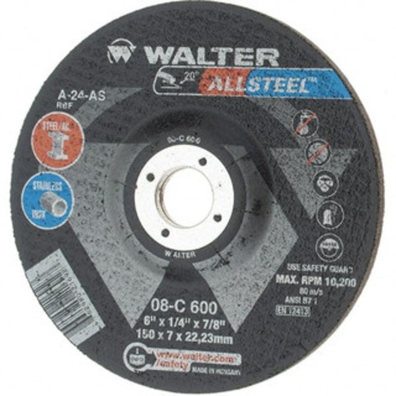 Value Collection 6 Wheel Diam, 1/4 Wheel Thickness, 7/8 Arbor Hole, Type 27 Depressed Center Wheel 10,200 Max RPM BD-W08C600 – 43576248