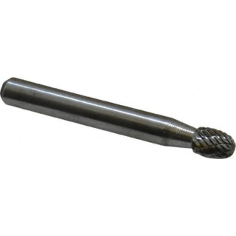 Atrax 1/4 Cut Diam, 1/4 Shank Diam, Carbide Double Cut Oval Burr Radius End, 2 OAL, 3/8 LOC SE-1DC-ATX – 85287605