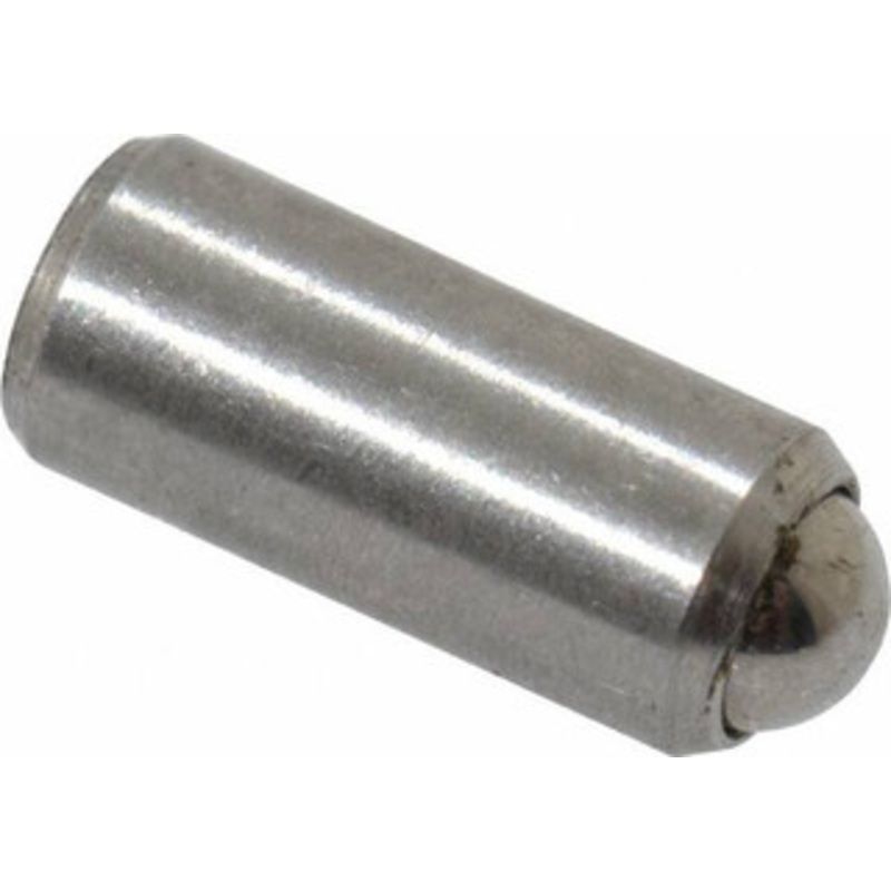 Gibraltar 0.284 Body Length x 1/8 Body Diam, 0.75 Lb Init to 2.5 Lb Final End Force, Stainless Steel Press Fit Ball Plunger 0.093 Ball Diam, 0.035 Max Ball Reach, +0.0010, +0.0020 Tolerance 10607SS – 60931748