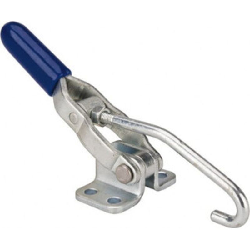 Gibraltar 200 Lb Capacity, Horizontal, J Hook, Flanged Base, Carbon Steel Pull Action Latch Clamp 2.35 Drawing Movement, 6.01 OAL, Straight Handle GIB-LU-330 – 77863728