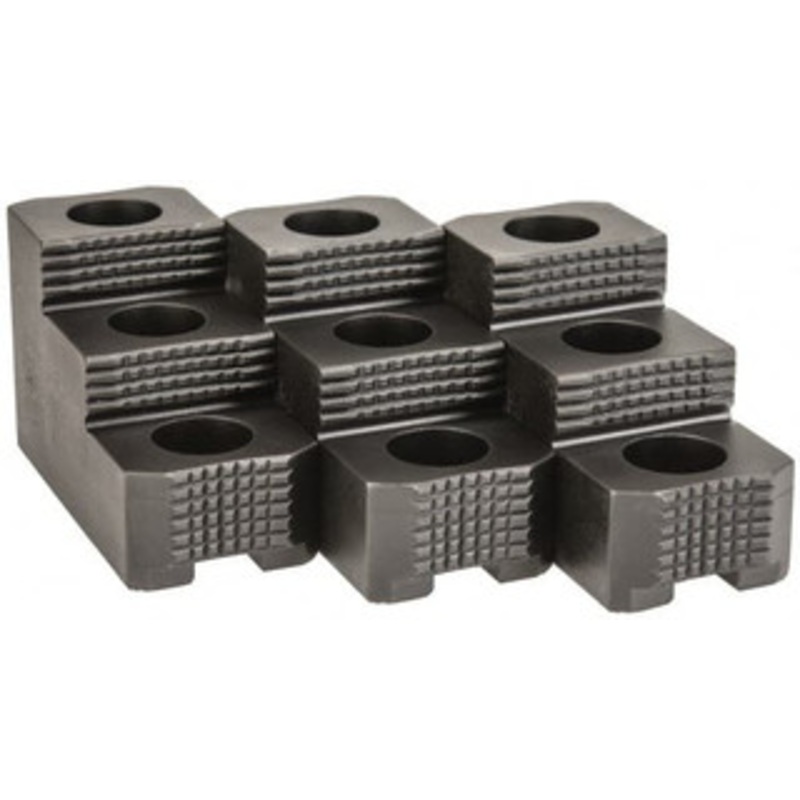 H&R Mfg. 15 Max Chuck Diam 1.5mm x 60 Serrated Hard Lathe Chuck Top Jaws 2 Steps, Case Hardened Steel, 0.866 Groove Width, 2-1/2 OAW x 5.5 OAL x 3.469 OAH HR-155-RJ – 92395086