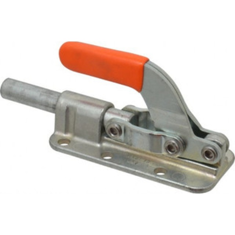 Knu-Vise 2,500 Lb Load Capacity, Flanged Base, Carbon Steel, Standard Straight Line Action Clamp 6 Mounting Holes, 0.34 Mounting Hole Diam, 5/8 Plunger Diam, Straight Handle PHL-2501 – 05761143