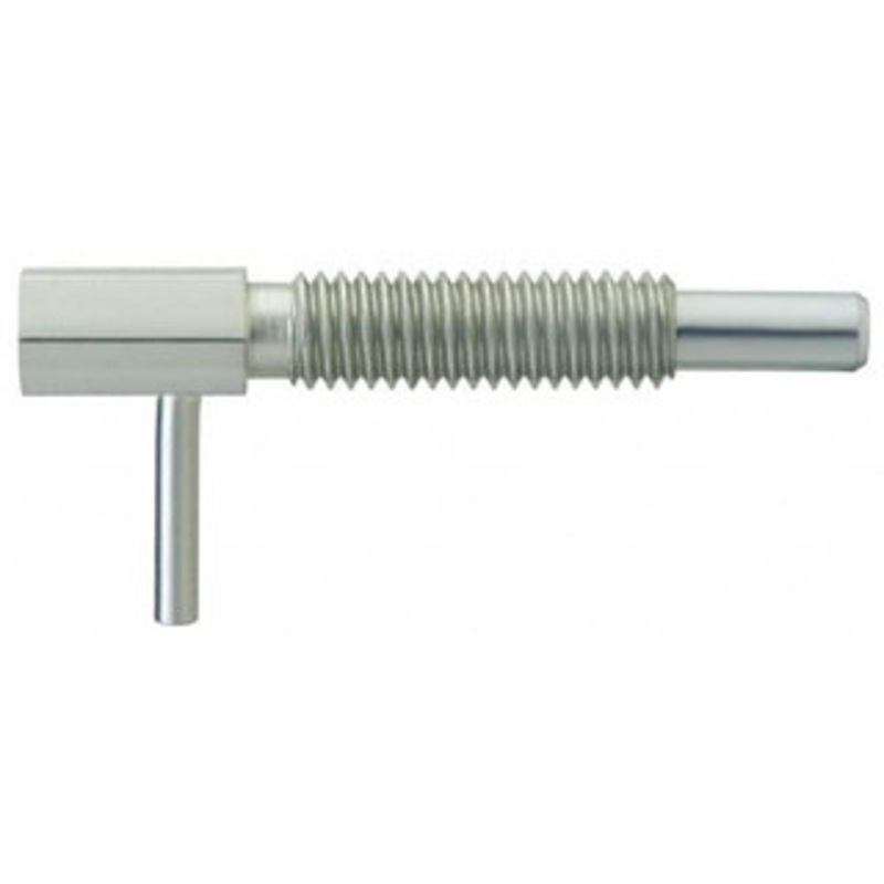 Gibraltar 1/4-20, 0.8 Thread Length, 0.16 Plunger Diam, 0.5 Lb Init to 2.5 Lb Final End Force, Stainless Steel Locking L Handle Plunger 1-1/4 Body Length, 0.8 Length Under Head, 0.38 Plunger Projection LLS-1-G – 64168685