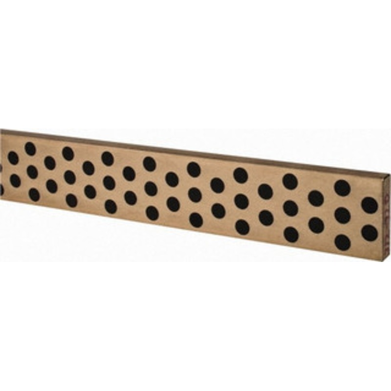 Danly 40 OAL x 1-1/2 Overall Width x 3/8 Overall Thickness, Wearstrip Way 5/16 Plug Diam, Graphite Plug, Aluminum Bronze Strip 312-320NG – 03221306