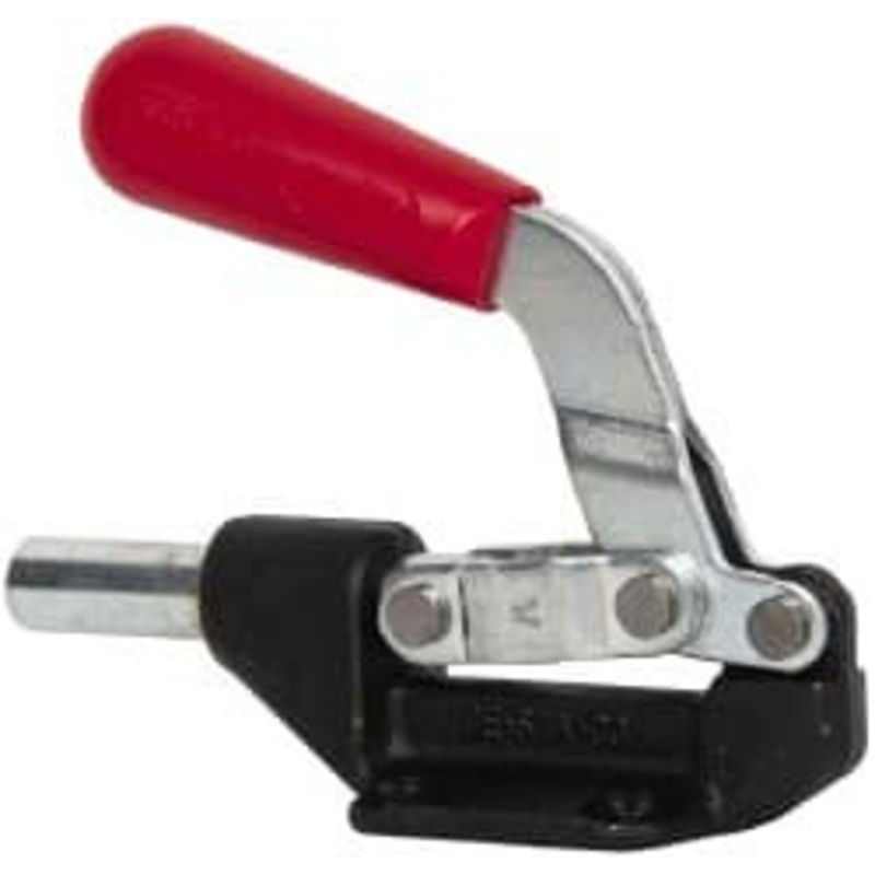 Destaco 850 Lb Load Capacity, Flanged Base, Carbon Steel, Standard Straight Line Action Clamp 4 Mounting Holes, 0.33 Mounting Hole Diam, 0.62 Plunger Diam, Straight Handle 608 – 06966469