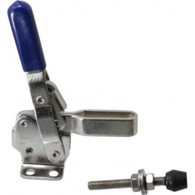 Gibraltar 450 Lb Holding Capacity, Vertical Handle, Manual Hold Down Toggle Clamp 57 Handle Movement, 99 Bar Opening, U-Bar, Flanged Base, Electro-Plated Zinc, Stainless Steel GIB-U-207-USS – 77864536