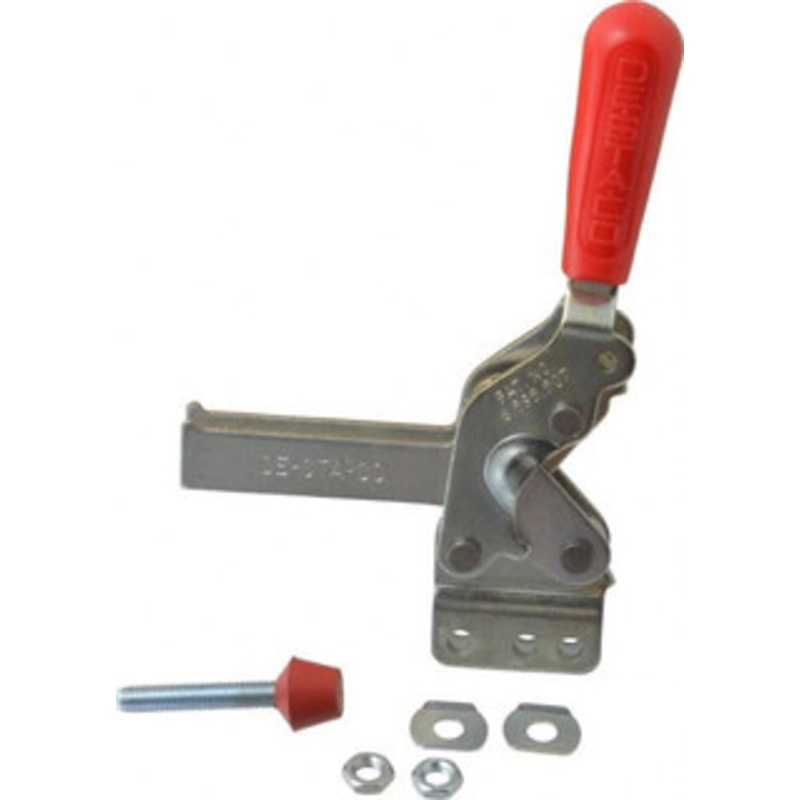 Destaco 1,000 Lb Holding Capacity, Vertical Handle, Manual Hold Down Toggle Clamp 64 Handle Movement, 76 Bar Opening, U-Bar, Straight Base, Electro-Plated Zinc, Carbon Steel 2007-UB – 05572300