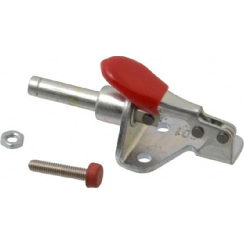 Destaco 100 Lb Load Capacity, Flanged Base, Carbon Steel, Standard Straight Line Action Clamp 3 Mounting Holes, 0.17 Mounting Hole Diam, 1/4 Plunger Diam, Thumb Handle 601-M – 01208818