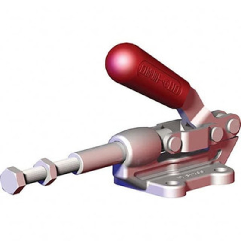 Destaco 600.24 Lb Load Capacity, Flanged Base, Stainless Steel, Standard Straight Line Action Clamp 4 Mounting Holes, 0.27 Mounting Hole Diam, 0.44 Plunger Diam, Straight Handle 603-MSS – 93747251