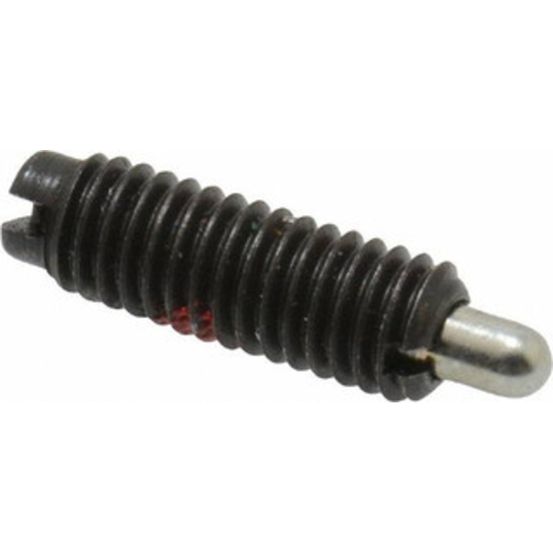 Jergens 10-32, 9/16 Thread Length, 1/8 Plunger Projection, Steel Threaded Spring Plunger 0.093 Max Plunger Diam, 9/16 Plunger Length, 0.3 Lb Init End Force, 3 Lb Final End Force 27103 – 82412057