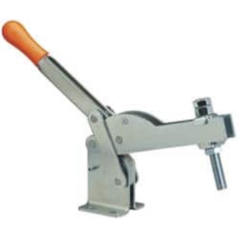 Knu-Vise 1,200 Lb Holding Capacity, Vertical Handle, Manual Hold Down Toggle Clamp 155 Handle Movement, 110 Bar Opening, U-Bar, Flanged Base, Carbon Steel V-1200 – 08106619