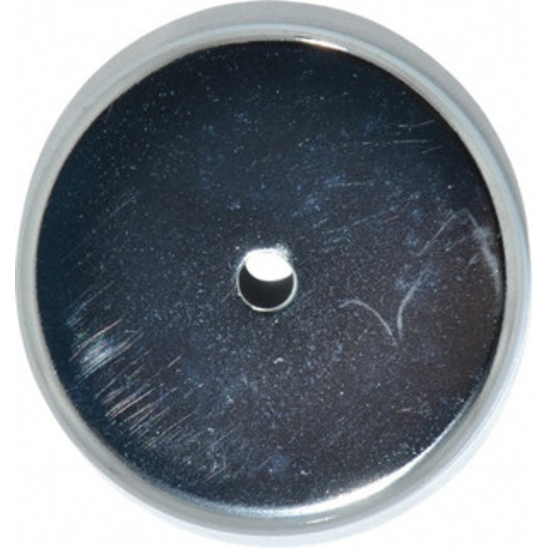 Mag-Mate 41 Lb Max Pull Force, 3/8 Overall Height, 2.63 Diam, Ceramic Cup Magnet Through Hole Style, Chrome Plated MX2500 – 81745465
