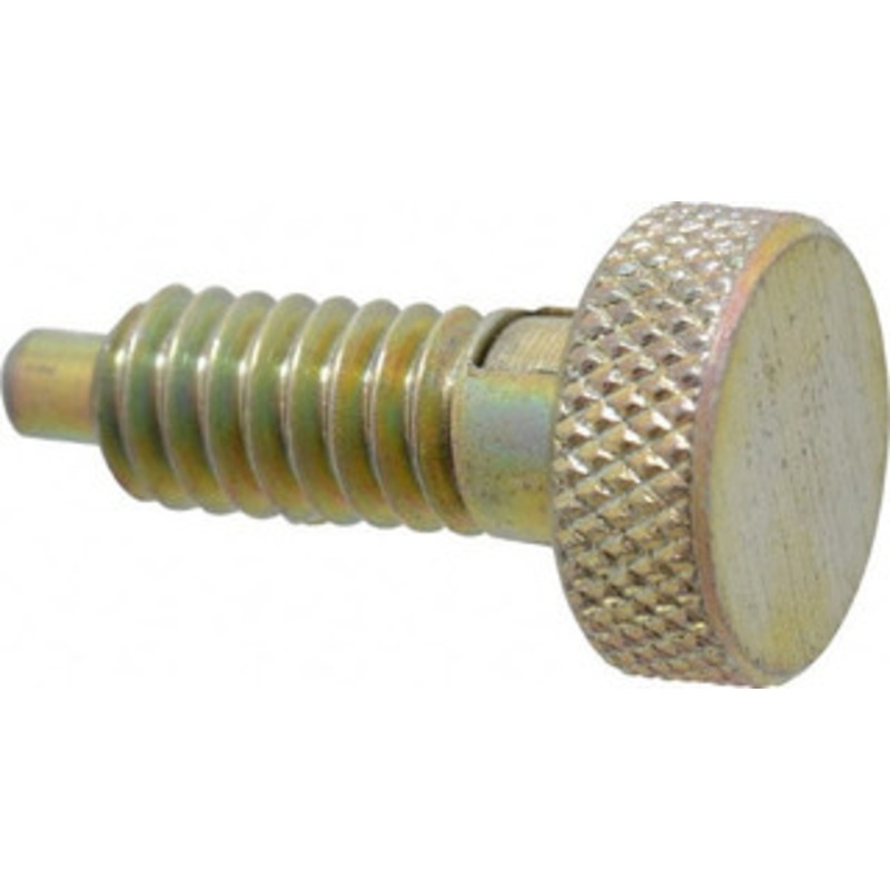 Gibraltar 1/4-20, 0.4 Thread Length, 0.123 to 1/8 Max Plunger Diam, 0.5 Lb Init to 2 Lb Final End Force, Locking Knob Handle Plunger Knurled Knob, 0.53 Length Under Head/Shoulder, 1/8 Plunger Projection KLS-1-PT-G – 04455838