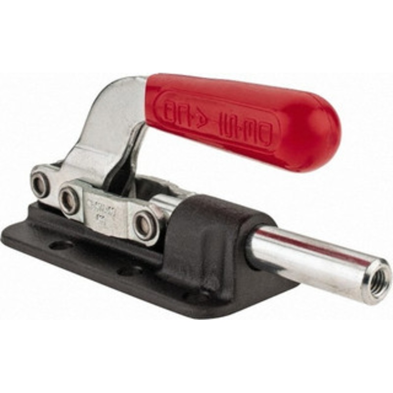 Destaco 2,500 Lb Load Capacity, Flanged Base, Carbon Steel, Standard Straight Line Action Clamp 6 Mounting Holes, 0.34 Mounting Hole Diam, 0.62 Plunger Diam, Straight Handle 630 – 06966550