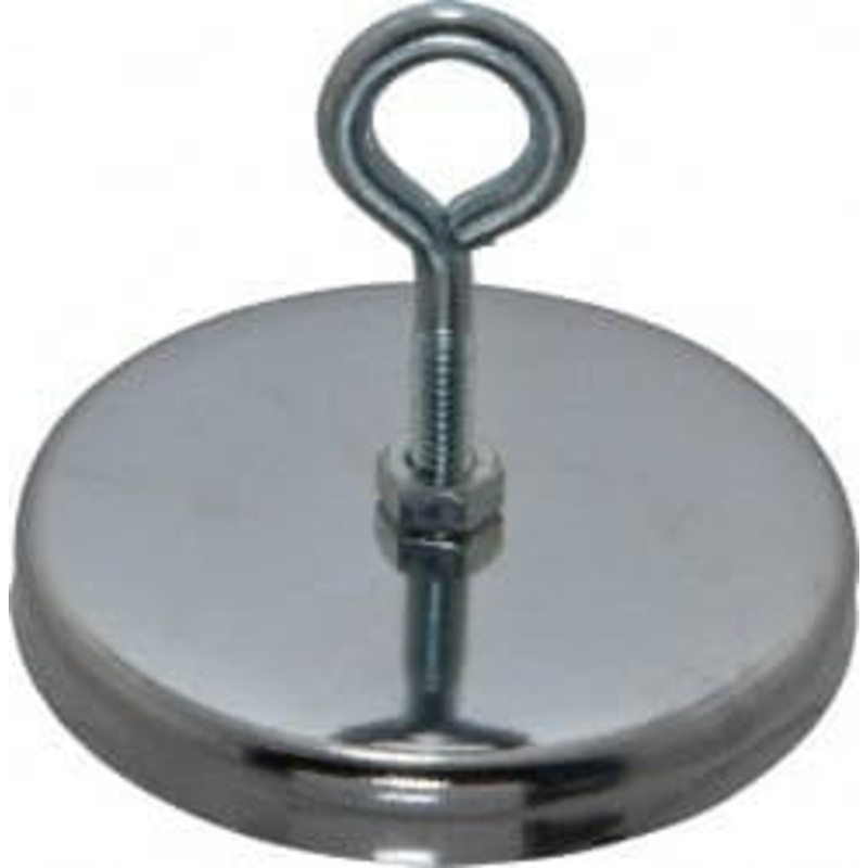 Mag-Mate 47.5 Lb Max Pull Force, 7/16 Overall Height, 3.18 Diam, Ceramic Cup Magnet Loop Style, Chrome Plated MX3000L – 81745549
