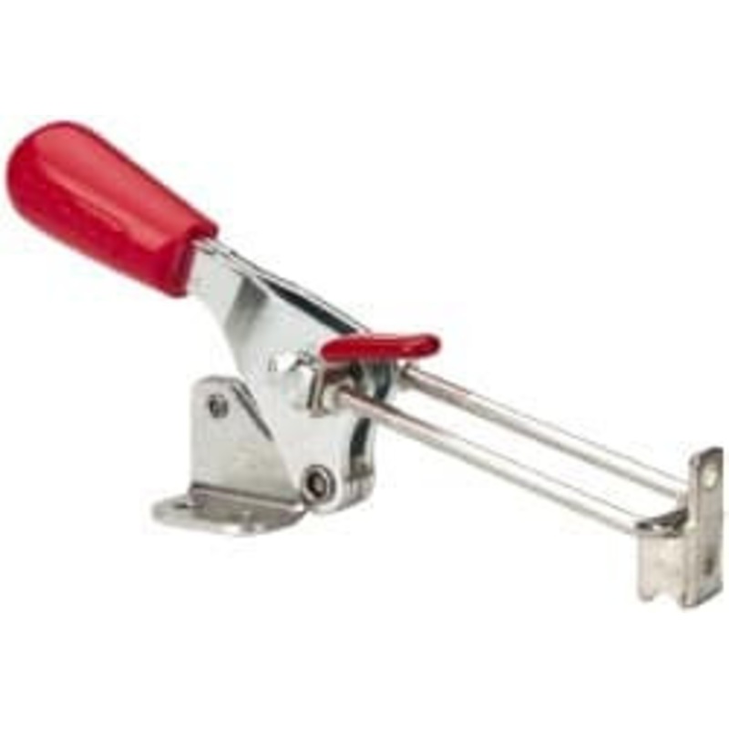 Destaco 500 Lb Capacity, Vertical, U Hook, Flanged Base, Carbon Steel Pull Action Latch Clamp 1.53 Drawing Movement, 3.49 OAL, Threaded U Hook, Straight Handle 324 – 06966717
