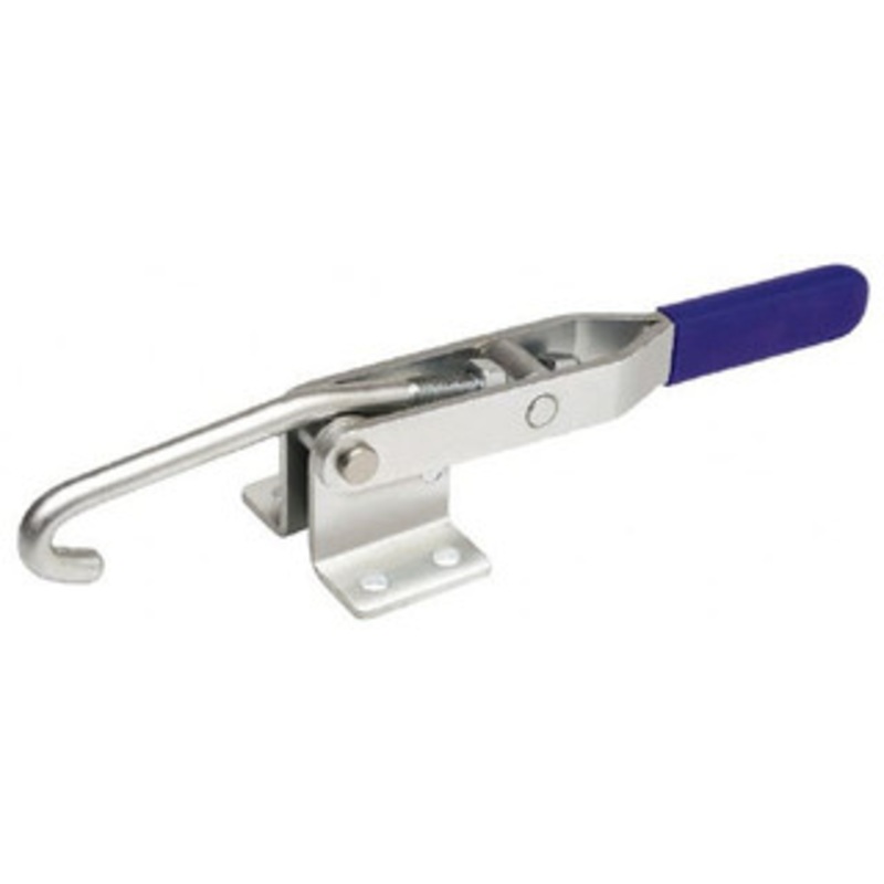Gibraltar 1,000 Lb Capacity, Horizontal, J Hook, Flanged Base, Carbon Steel Pull Action Latch Clamp 6.13 Drawing Movement, 13.45 OAL, Straight Handle GIB-LU-381 – 77863827