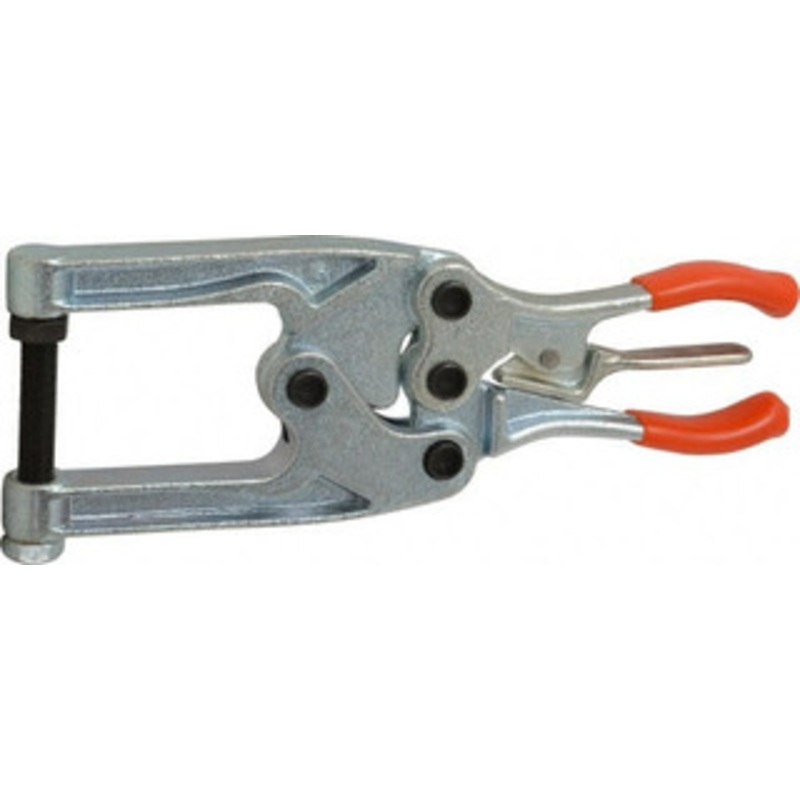 Knu-Vise 544.31 Kg Load Capacity, 2-1/4 Throat Depth, 8-3/8 OAL, Carbon Steel, C Style Plier Clamp 1-3/4 Max Jaw Capacity, 3/8-24 Spindle, 1.22 Open Throat Height, Orange Handle, Spindle End LUP-1200 – 08105256