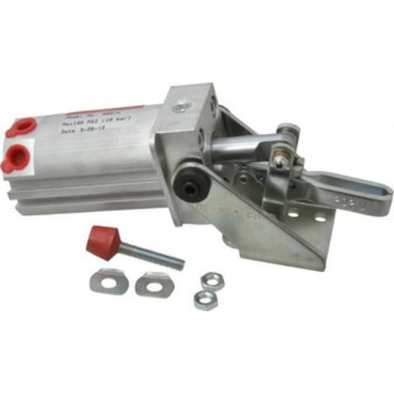 Destaco 200 Lb Inner Hold Capacity, Horiz Mount, Air Power Hold-Down Toggle Clamp 1/8 NPT Port, 145 Max psi, 102 Bar Opening, 26.92mm Height Under Bar 802-U – 89305023