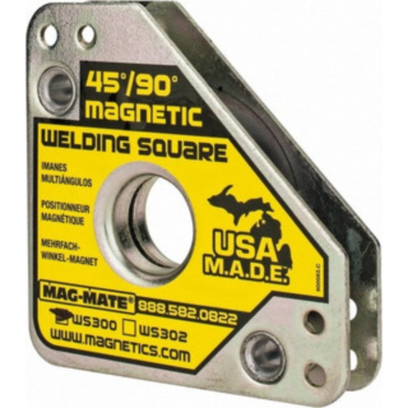 Mag-Mate 3-3/4 Wide x 3/4 Deep x 3-3/4 High, Rare Earth Magnetic Welding & Fabrication Square 60 Lb Average Pull Force WS300 – 00280115
