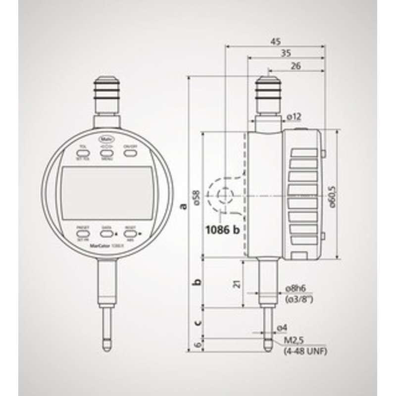 Mahr 1086 B, Mounting Lug Back for 1086/1087 – 4337421