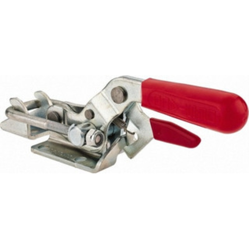 Destaco 2,000 Lb Capacity, Horizontal, U Hook, Flanged Base, Carbon Steel Pull Action Latch Clamp 2-1/2 Drawing Movement, 8.2 OAL, Threaded U Hook, Straight Handle 341-R – 08103863