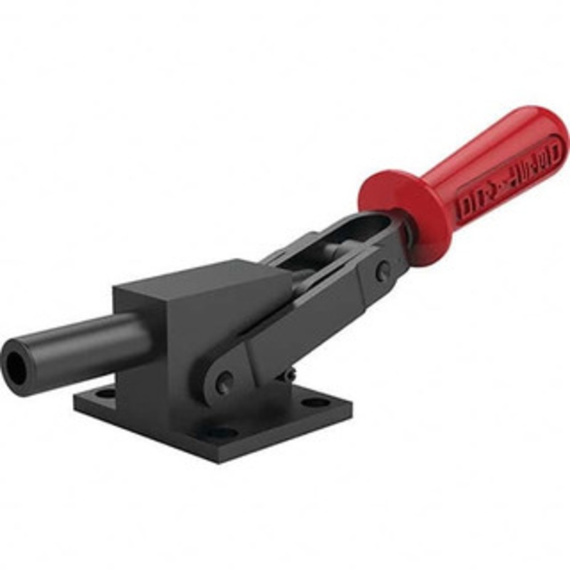 Destaco 5,800.07 Lb Load Capacity, Flanged Base, Carbon Steel, Standard Straight Line Action Clamp 4 Mounting Holes, 0.41 Mounting Hole Diam, 1.38 Plunger Diam, Straight Handle 5130-M – 43557453