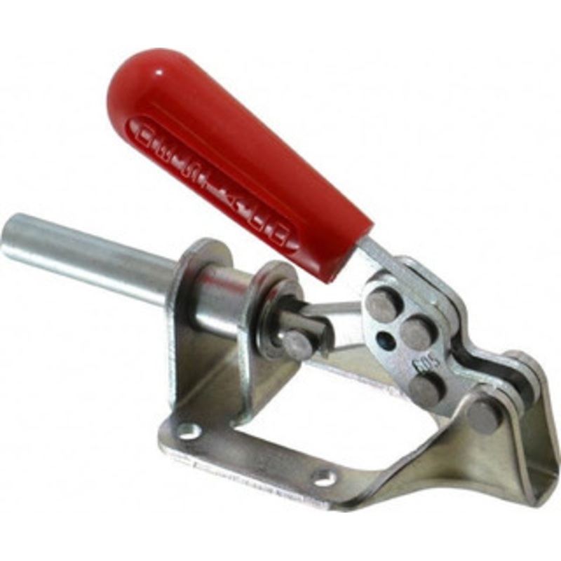 Destaco 300 Lb Load Capacity, Flanged Base, Carbon Steel, Standard Straight Line Action Clamp 4 Mounting Holes, 0.22 Mounting Hole Diam, 0.44 Plunger Diam, Straight Handle 605 – 06966352
