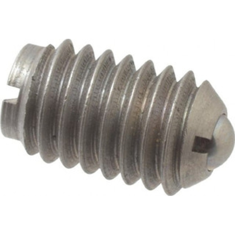 Gibraltar 3/8-16, 0.187 Ball Diam, 5/8 Body Length, 0.048 Max Ball Reach, Threaded Ball Plunger Stainless Steel Body, Stainless Steel Ball, 2.5 Lb Initial End Force, 5 Lb Final End Force, Locking Element 10110-G – 85508380