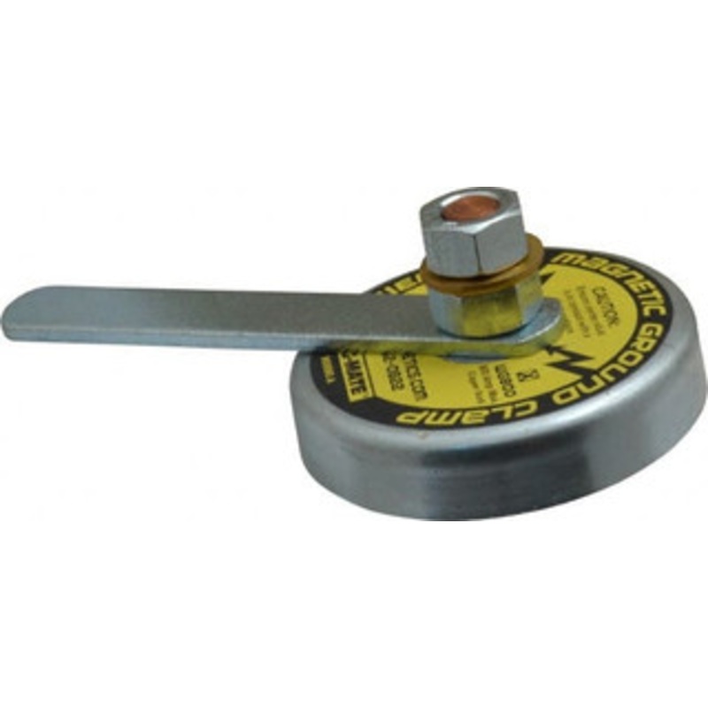 Mag-Mate 800 Amps Grounding Capacity, 3-1/2 Diam, 2-1/4 High, 35 Lb Max Pull Force, Rare Earth Magnetic Welding & Fabrication Ground Clamp 55 Lb Average Pull Force, Round Cup Magnet, Copper Stud, Compatible with Flat Surface WG800 – 08086803