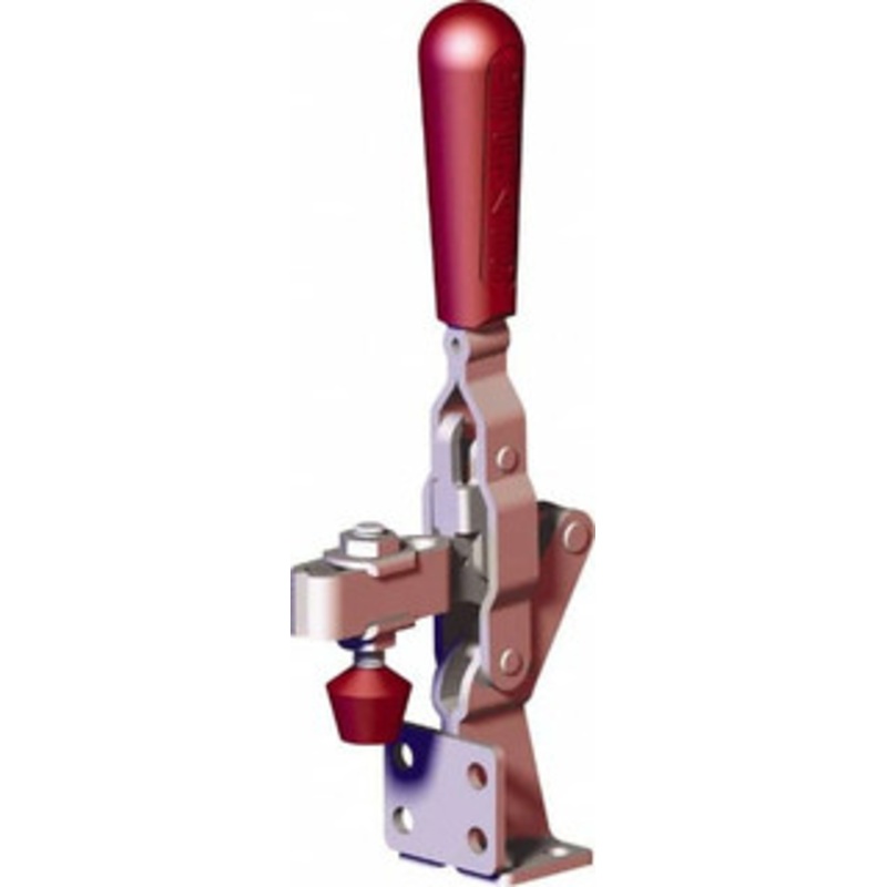 Destaco 375 Lb Holding Capacity, Vertical Handle, Manual Hold Down Toggle Clamp 56 Handle Movement, 96 Bar Opening, U-Bar, Flanged Base, Carbon Steel 207-UF – 74011123