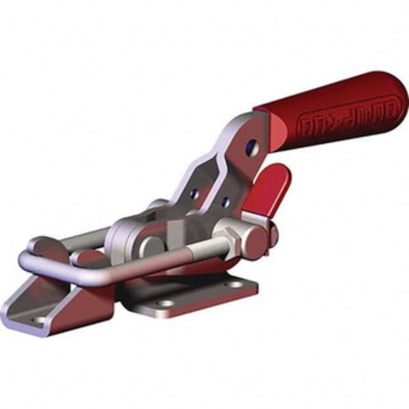 Destaco 719 Lb Capacity, Horizontal, U Hook, Flanged Base, Carbon Steel Pull Action Latch Clamp 1-3/4 Drawing Movement, 7.5787 OAL, Threaded U Hook, Straight Handle 331-M-25 – 09556168