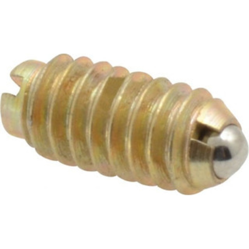 Gibraltar 1/4-20, 0.125 Ball Diam, 17/32 Body Length, 0.035 Max Ball Reach, Threaded Ball Plunger Steel Body, Steel Ball, 4 Lb Initial End Force, 12 Lb Final End Force, Locking Element 10010-G – 65219750