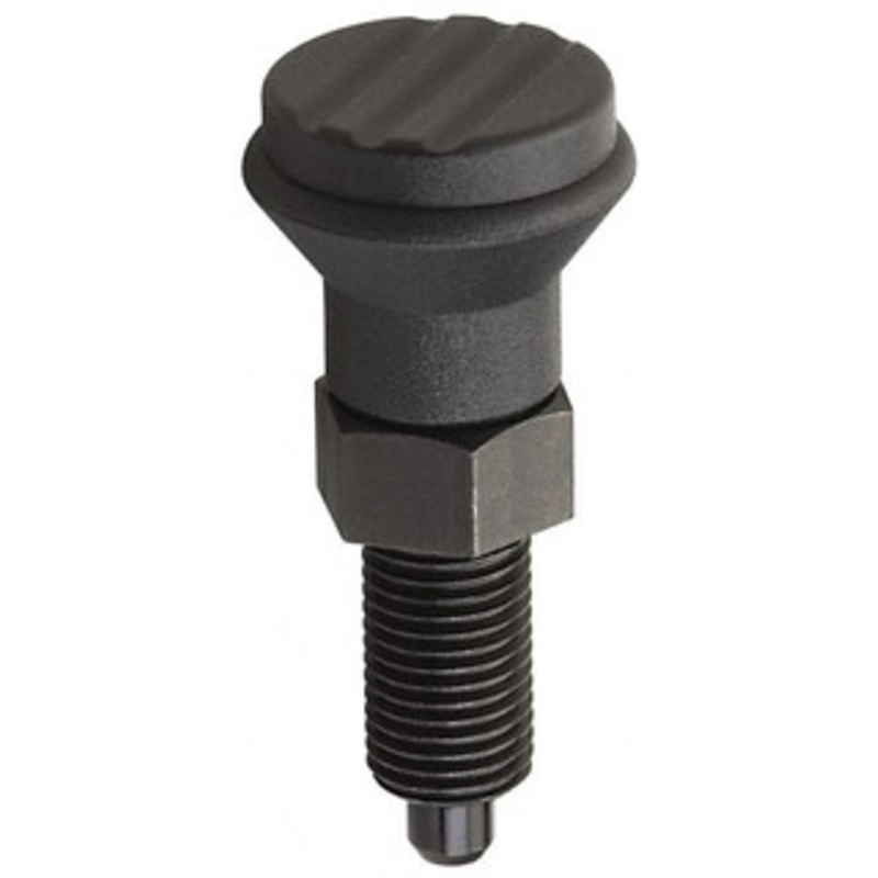 Gibraltar 3/8-24, 15mm Thread Length, 5mm Plunger Diam, Knob Handle Indexing Plunger Plunger Style A, 17mm Body Length, 47mm OAL, Steel IPG-120-G – 88074729