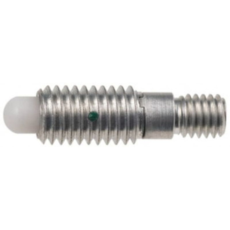 Gibraltar 1/2-13, 7/8 Thread Length, 0.31 Max Plunger Diam, 1.25 Lb Init to 5 Lb Final End Force, Knob Handle Plunger Knobless Threaded Stud, 1-1/8 Body Length, 1/4 Length Under Head/Shoulder, 1/4 Plunger Projection 34261SS – 80381007