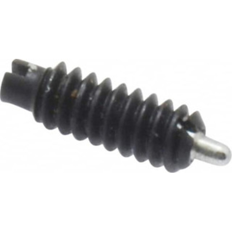 Jergens 6-32, 3/8 Thread Length, 1/16 Plunger Projection, Steel Threaded Spring Plunger 0.046 Max Plunger Diam, 3/8 Plunger Length, 0.5 Lb Init End Force, 1.5 Lb Final End Force 27001 – 82413006